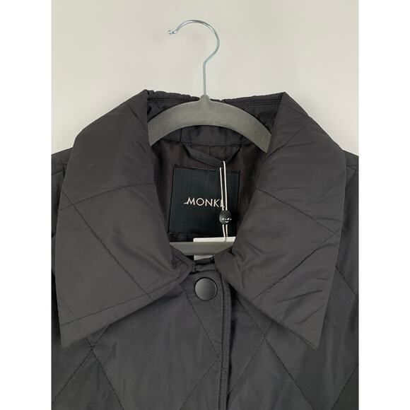 ASOS Monki Liv Quilted Jacket Womens Small Black New - Picture 10 of 11